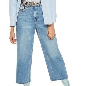 Topshop MOTO High-Waist Wide-Leg Jeans, Size 25W